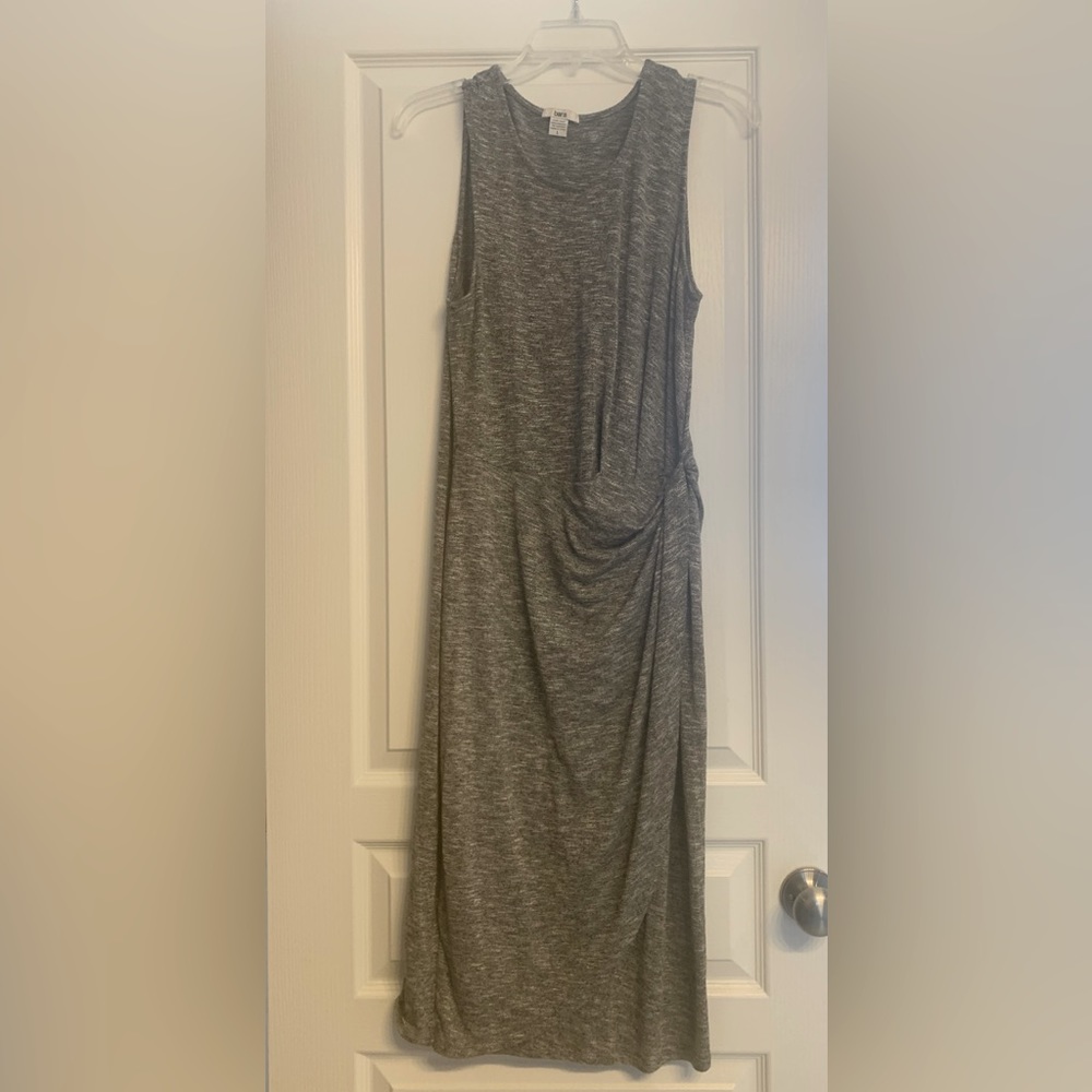 Bar III Gray Heather Sleeveless Midi Length Knotted Wrap Dress Size Large